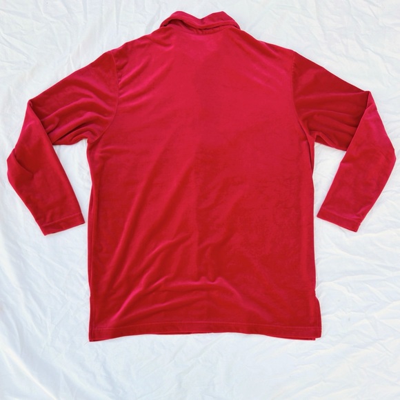 Vintage 90s Epogee Bright Velour Collared Button-Front Tunic Top - Picture 3 of 11